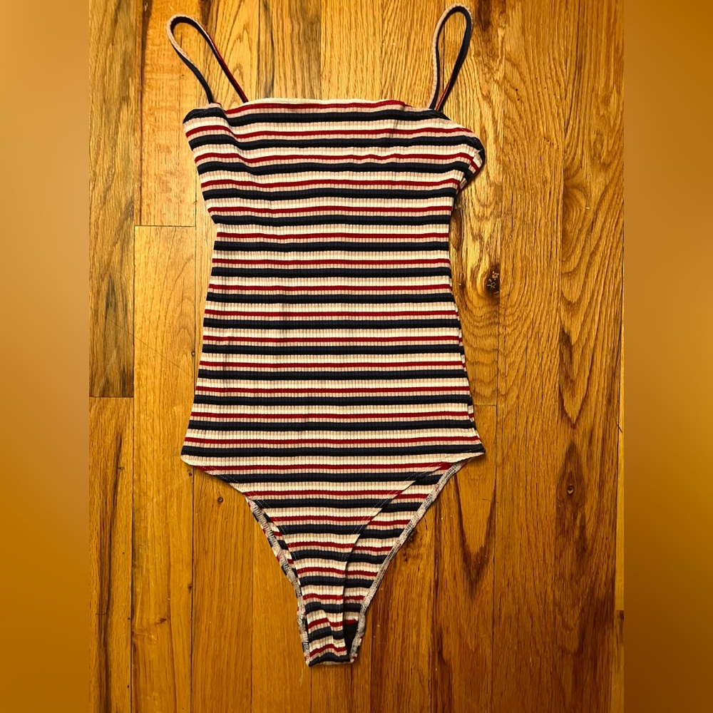 Reformation Multicolor Striped Bodysuit
